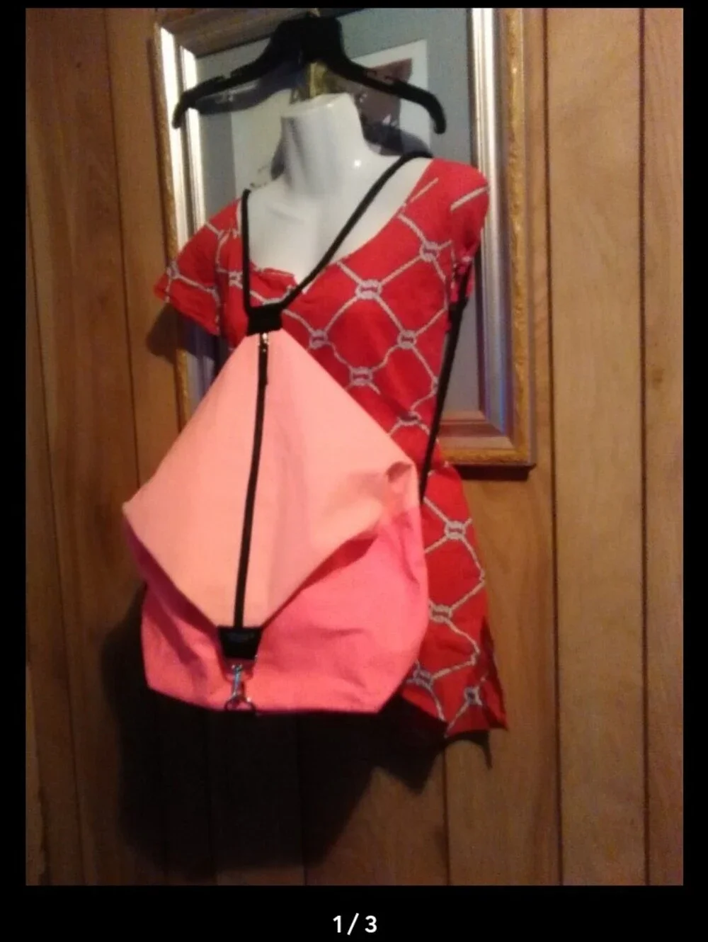 Victoria's Secret Coral Pink Backpack with Black Trim